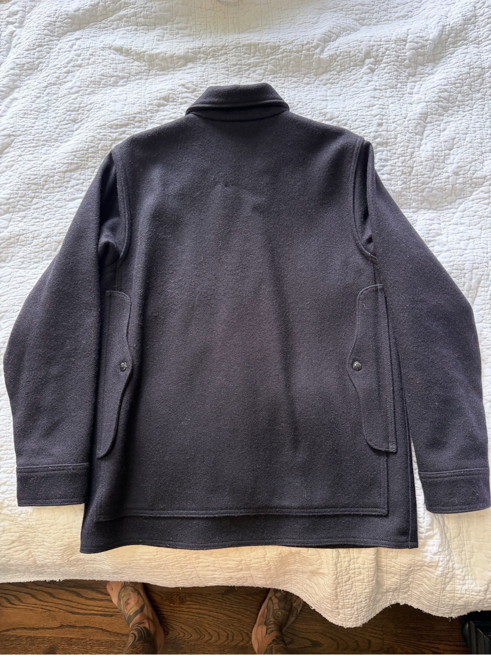 Filson Men's Navy/Black Wool Field Jacket - Picture 3 of 5